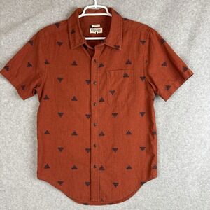 Bridge & Burn Shirt Mens Sz Small Rust Button Up Standard Fit Short Sleeve